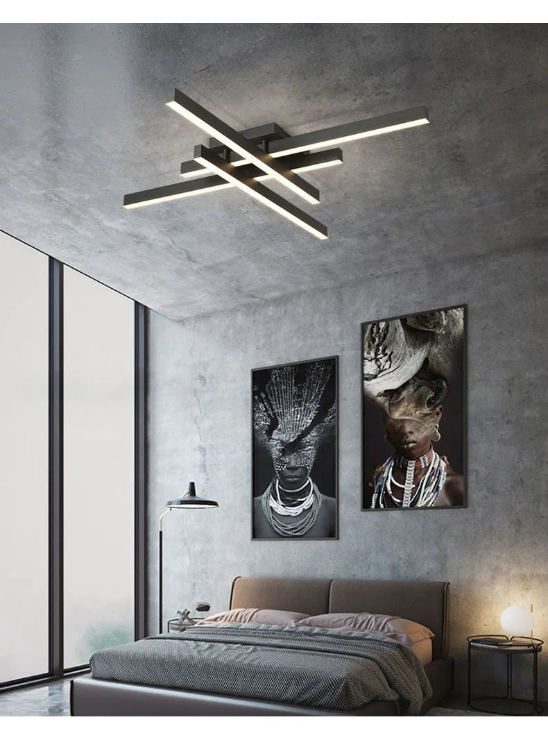 Lustre LED Chambre — Noir