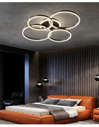 Lustre Design Moderne — 6 ampoules Noir
