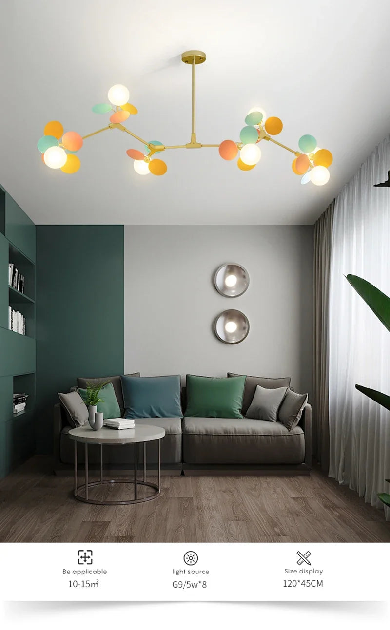 Lustre Araignée Design — Moderne — 10 ampoules blanc