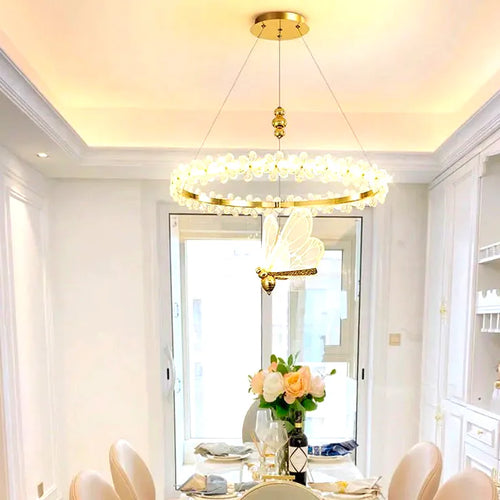 Lustre Modern Crystal Chandeliers Lamp Living Dining Room Home Decor Lights Bedroom Din - vue 2