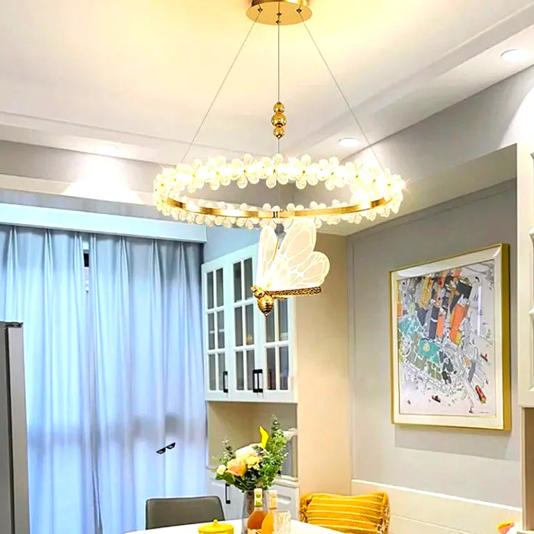 Lustre Modern Crystal Chandeliers Lamp Living Dining Room Home Decor Lights Bedroom Din - vue 3