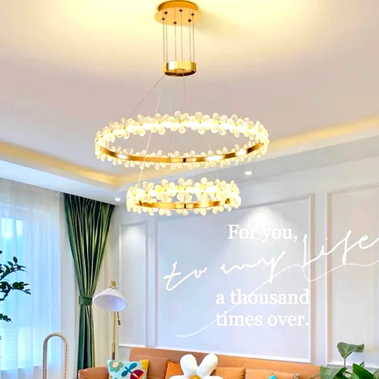Lustre Modern Crystal Chandeliers Lamp Living Dining Room Home Decor Lights Bedroom Din - vue 4
