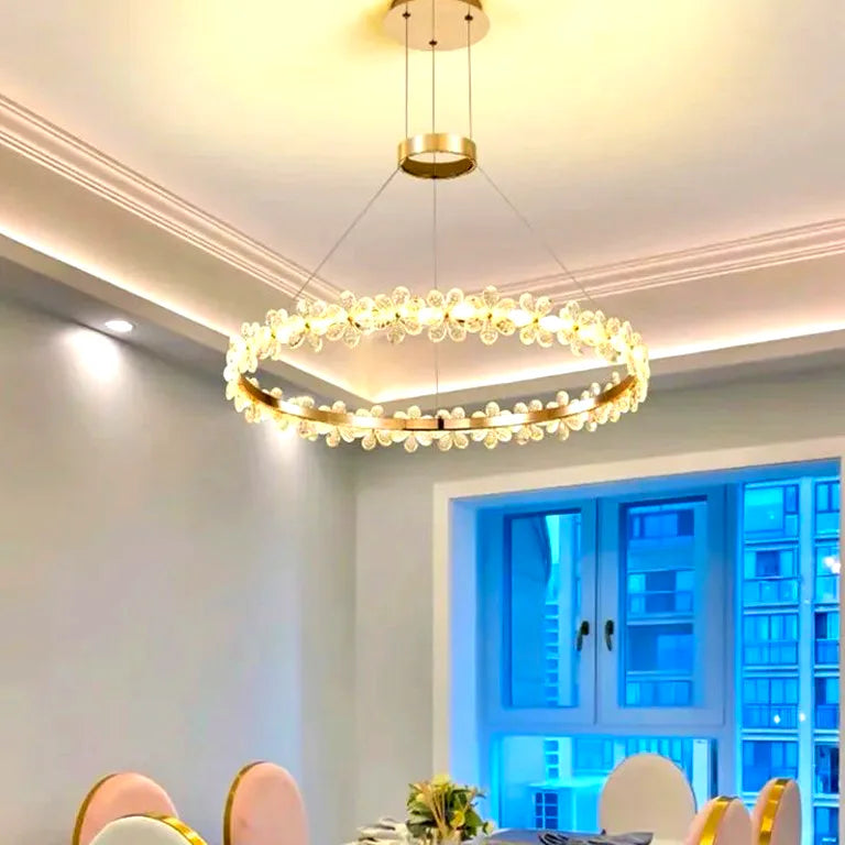 Lustre Modern Crystal Chandeliers Lamp Living Dining Room Home Decor Lights Bedroom Din - vue 5