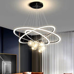 Lustre Pendant Light Lusters Living Room Chandelier Modern Creative Circle Ring Bedroom - vue 3