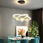 Lustre Pendant Light Lusters Living Room Chandelier Modern Creative Circle Ring Bedroom - vue 4