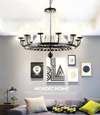 Lustre American Country Candle Chandelier French European Pastoral Style Home Decor Pen - vue 3