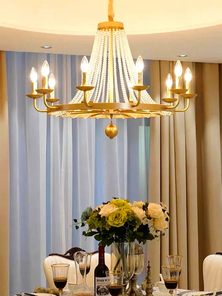 Lustre American Country Candle Chandelier French European Pastoral Style Home Decor Pen - vue 4