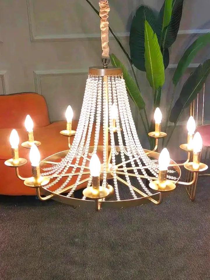 Lustre American Country Candle Chandelier French European Pastoral Style Home Decor Pen - vue 5