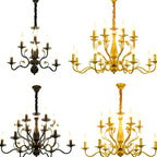 Lustre American Country Chandelier Ceiling Living Room Kitchen Bedroom Retro Pendant Li - vue 2