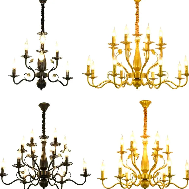 Lustre American Country Chandelier Ceiling Living Room Kitchen Bedroom Retro Pendant Li - vue 2