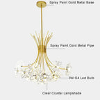 Lustre Ceiling Led Chandelier Modern Crystal Lamp Lustre Living Room Hanging Light Fixt - vue 3