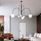 Lustre Comet Chandelier Nordic replica design arch lamp living room restaurant glass ba - vue 2