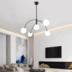 Lustre Comet Chandelier Nordic replica design arch lamp living room restaurant glass ba - vue 4