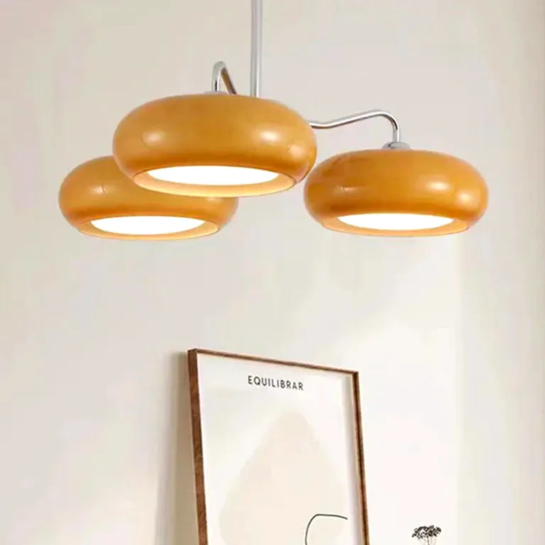 Lustre Creative Minimalist Style Chandelier Bauhaus Orange Glass Ceiling Chandelier Bed - Lustre France