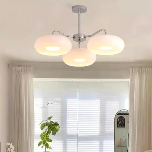 Lustre Creative Minimalist Style Chandelier Bauhaus Orange Glass Ceiling Chandelier Bed - vue 2
