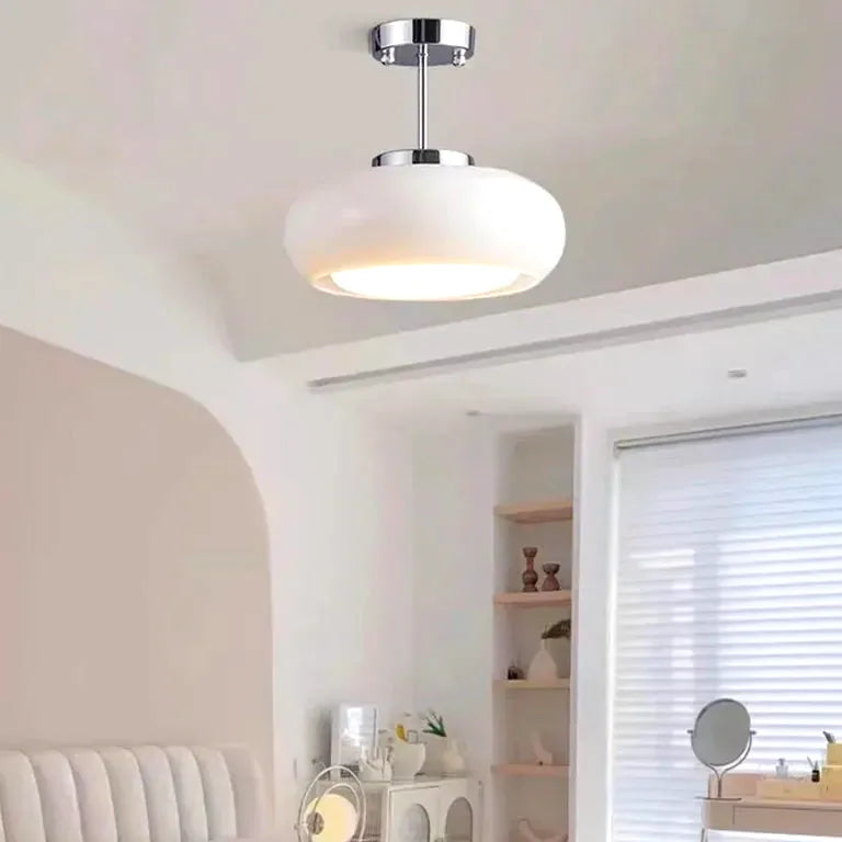 Lustre Creative Minimalist Style Chandelier Bauhaus Orange Glass Ceiling Chandelier Bed - vue 4