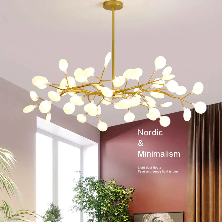 Lustre Creativity Firefly Chandelier Black Gold for Living Room Bedroom Hall Home Decor - vue 4