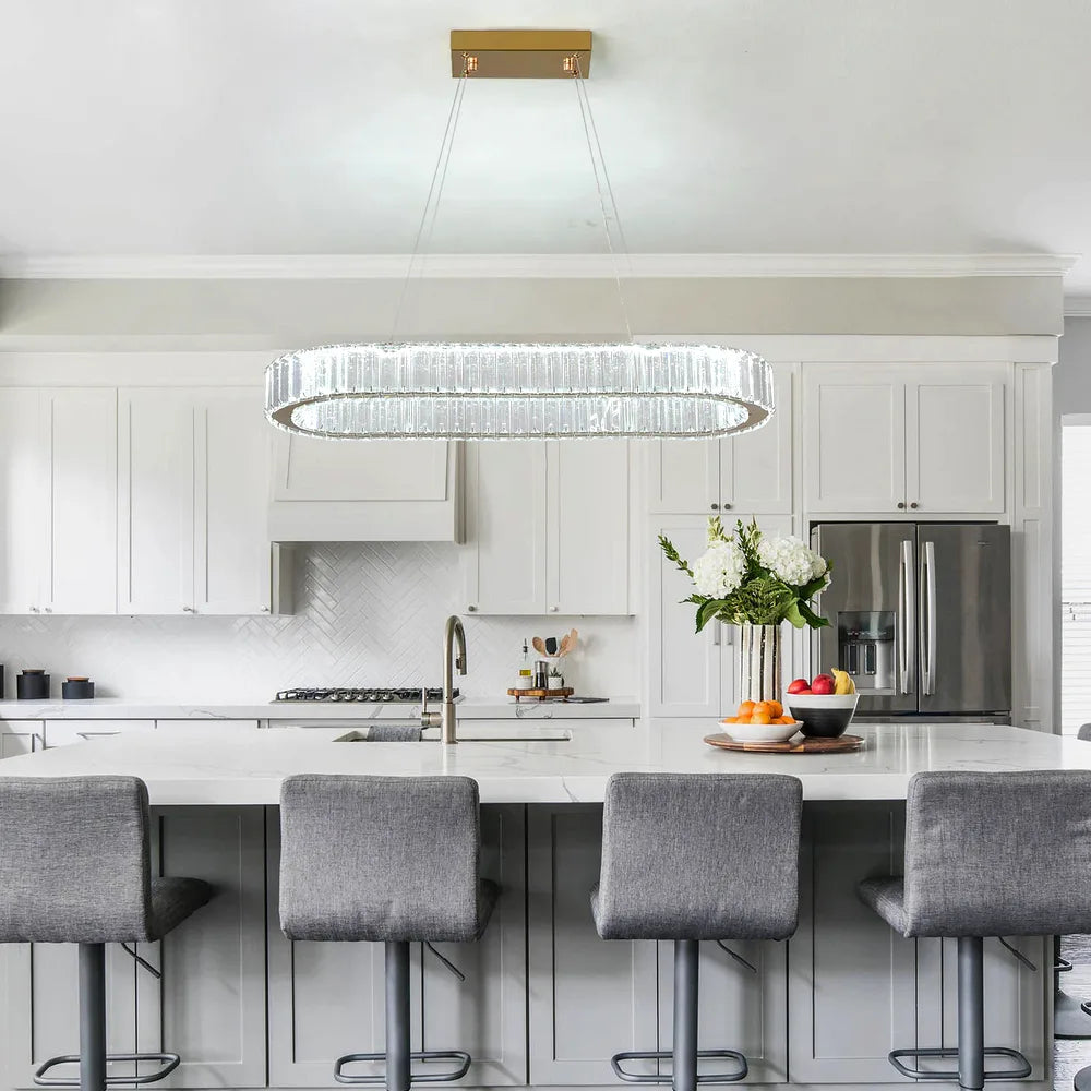 Lustre Crystal Led Pendant Light Modern Chandelier Ceiling Lamp Indoor Luxury Home Deco - vue 2