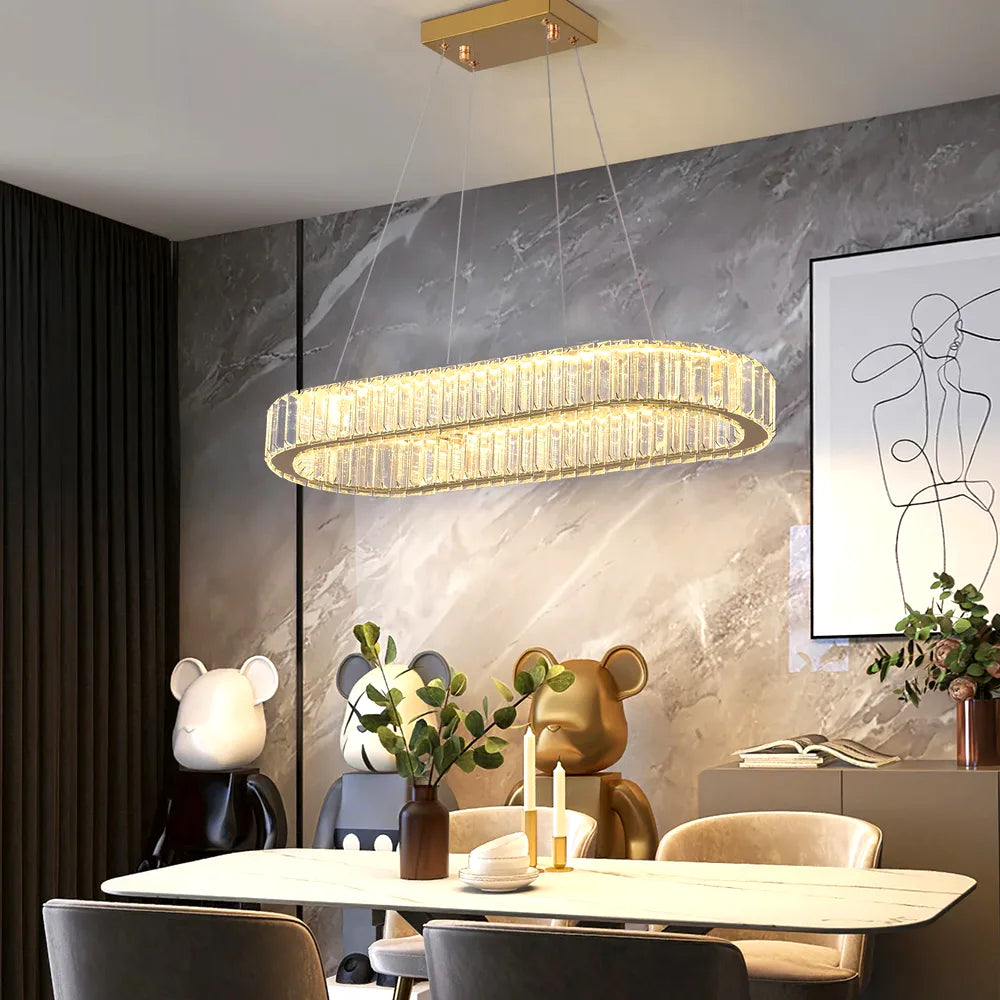 Lustre Crystal Led Pendant Light Modern Chandelier Ceiling Lamp Indoor Luxury Home Deco - vue 3