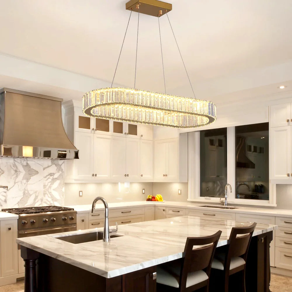 Lustre Crystal Led Pendant Light Modern Chandelier Ceiling Lamp Indoor Luxury Home Deco - vue 4