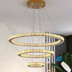 Lustre Crystal Luxury Pendant Lights for Living Room Remote Control Chandelier Lamp Bed - vue 5