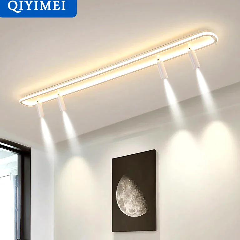 Lustre Dimming Long Modern Chandelier Lights Living Dining Room Bedroom Flats Corridor  - Lustre France