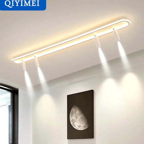 Lustre Dimming Long Modern Chandelier Lights Living Dining Room Bedroom Flats Corridor  - Lustre France
