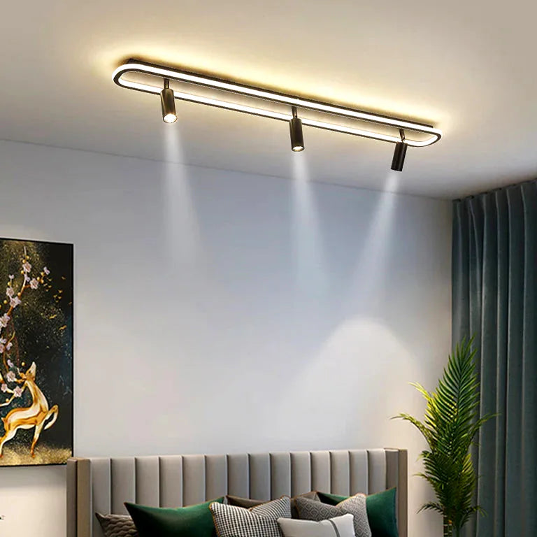 Lustre Dimming Long Modern Chandelier Lights Living Dining Room Bedroom Flats Corridor  - vue 5