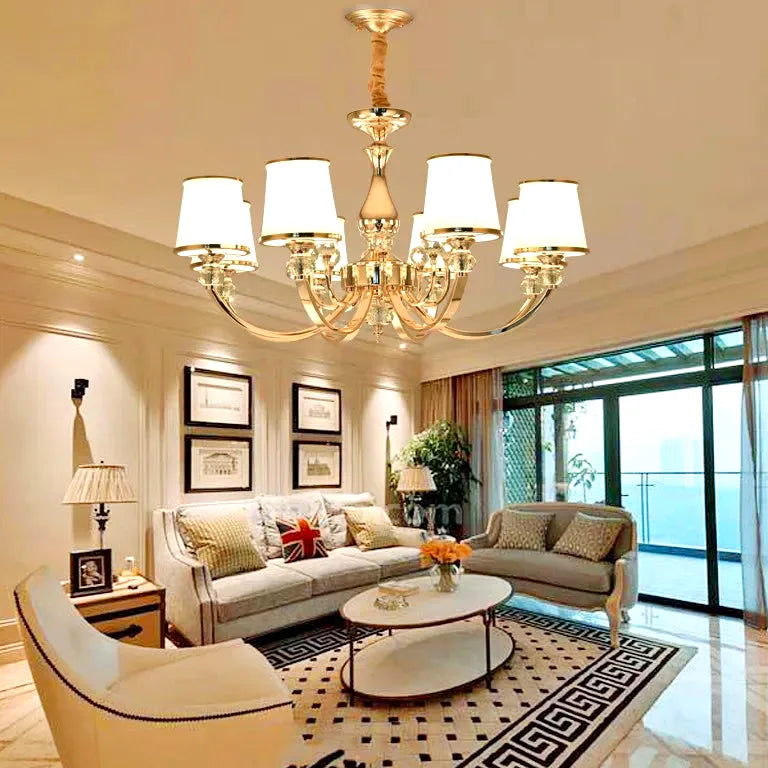 Lustre European Style Living Room Chandelier Atmosphere Luxury Crystal Chandelier Home  - vue 2