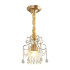 Lustre Fashion simple crystal chandeliers bulb led lamps Living room dining room Golden - vue 5