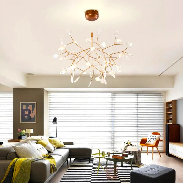 Lustre Firefly Branch Chandelier Nordic Pandent Light Suspension Hanging Lamp for Kitch - vue 5