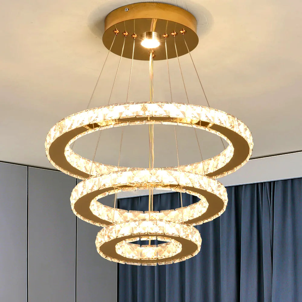 Lustre French luxury crystal chandeliers Hall living room Led ceiling lamp pendant ceil - Lustre France
