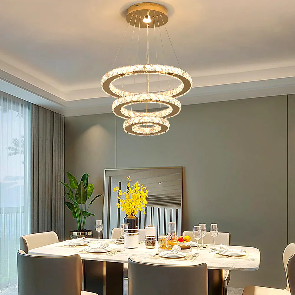 Lustre French luxury crystal chandeliers Hall living room Led ceiling lamp pendant ceil - vue 2