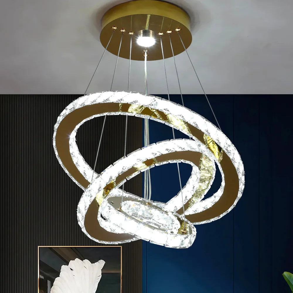 Lustre French luxury crystal chandeliers Hall living room Led ceiling lamp pendant ceil - vue 4