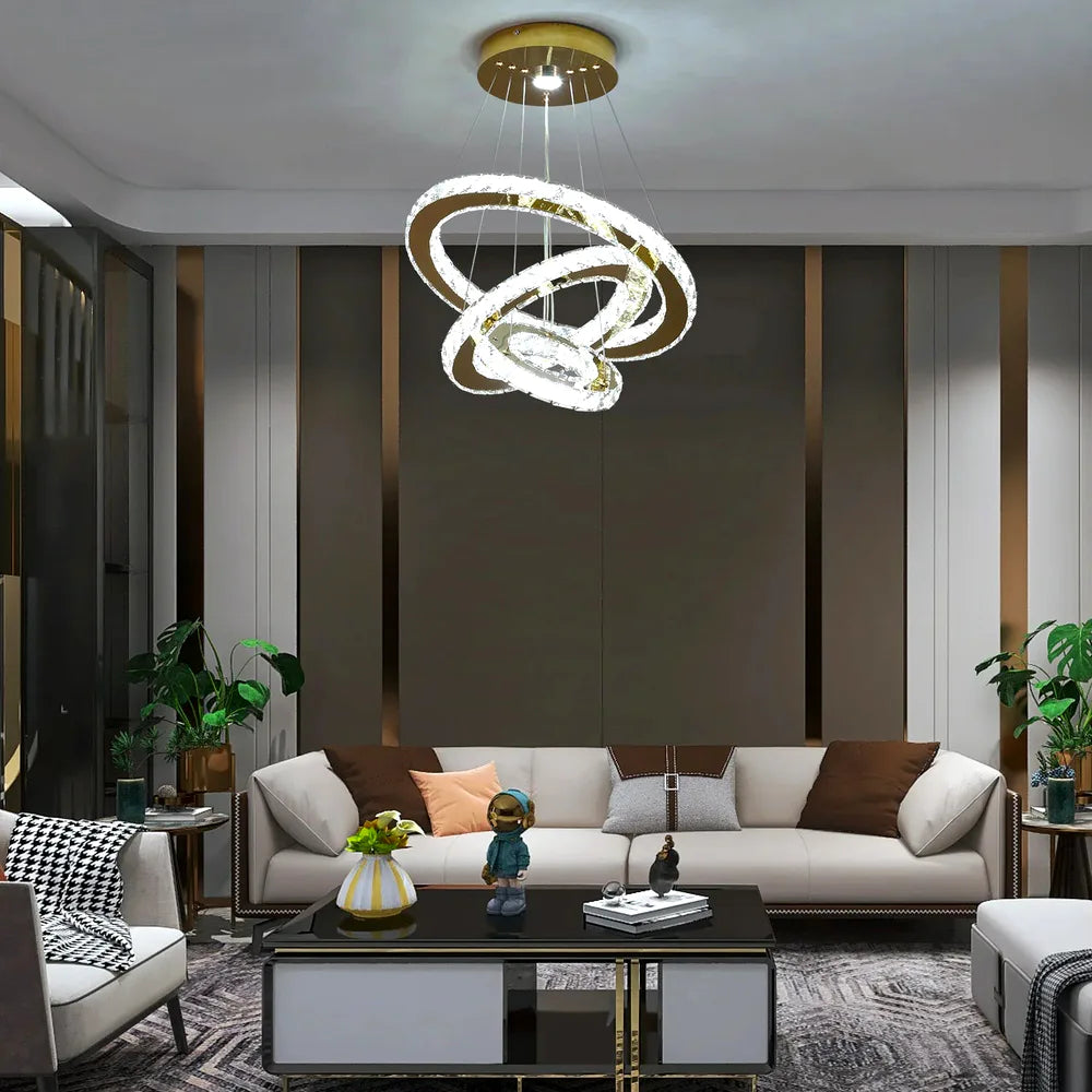 Lustre French luxury crystal chandeliers Hall living room Led ceiling lamp pendant ceil - vue 5