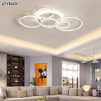 Lustre Gold White Modern Chandelier Lighting Living Study Room Lights Indoor Lamps Parl - vue 2