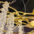 Lustre High End Luxury Nano Electroplating Crystal Tassel Pendant Chandelier for Living - vue 2