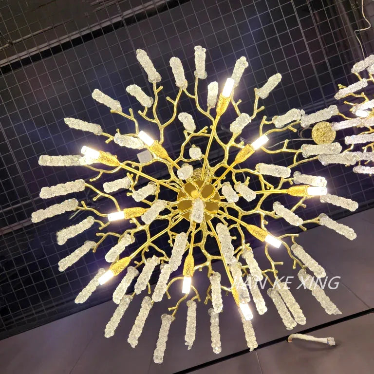 Lustre High End Luxury Nano Electroplating Crystal Tassel Pendant Chandelier for Living - vue 3