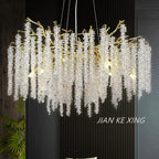 Lustre High End Luxury Nano Electroplating Crystal Tassel Pendant Chandelier for Living - vue 5