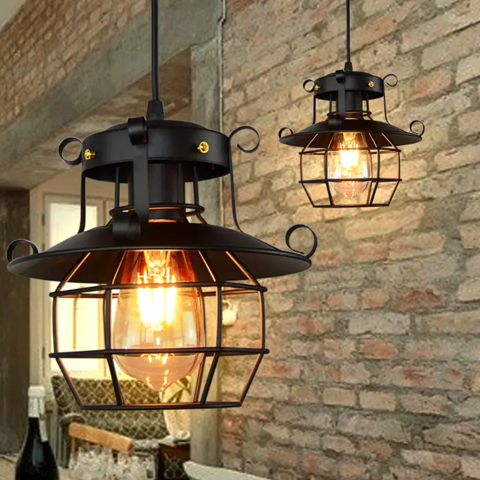 Lustre Industrial Restaurant Chandelier Retro Nostalgic Creative Bar Aisle Corridor Han - Lustre France