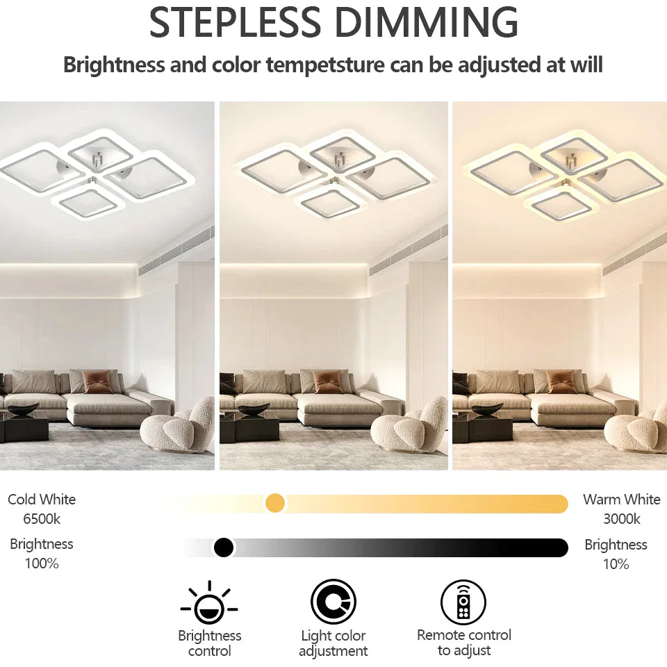 Lustre IRALAN Modern Ceiling Light Infinitely Dimmable Chandeliers with Remote Control  - vue 2