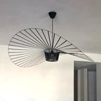 Lustre Italian Cross-border Nordic Straw Hat Lamp Fabric Restaurant Art Living Bedroom  - Lustre France