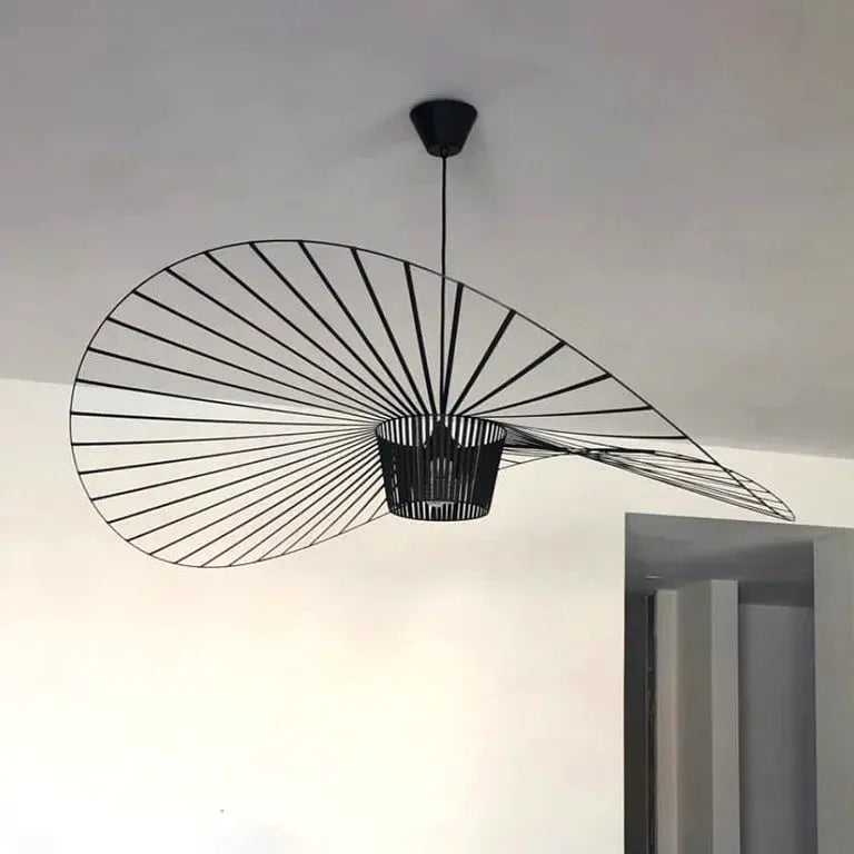 Lustre Italian Cross-border Nordic Straw Hat Lamp Fabric Restaurant Art Living Bedroom  - Lustre France