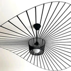 Lustre Italian Cross-border Nordic Straw Hat Lamp Fabric Restaurant Art Living Bedroom  - vue 3