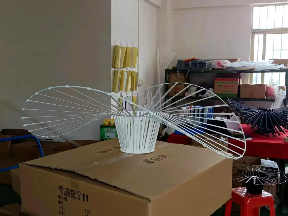 Lustre Italian Cross-border Nordic Straw Hat Lamp Fabric Restaurant Art Living Bedroom  - vue 5