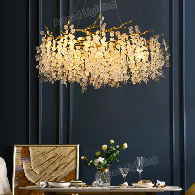 Lustre Large Crystals Chandeliers Luxury Crystal Ceiling chandelier for Living Room Ind - vue 2