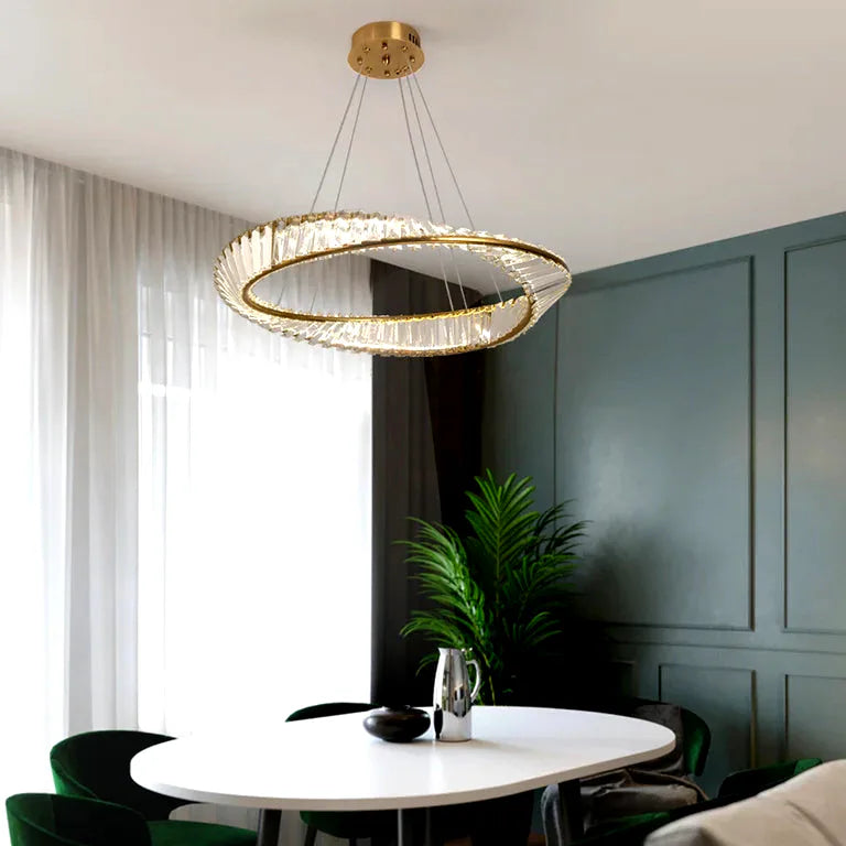 Lustre Led Luxury Ring Pendant Lights Living Dining Room Chandelier Modern Home Decor C - Lustre France