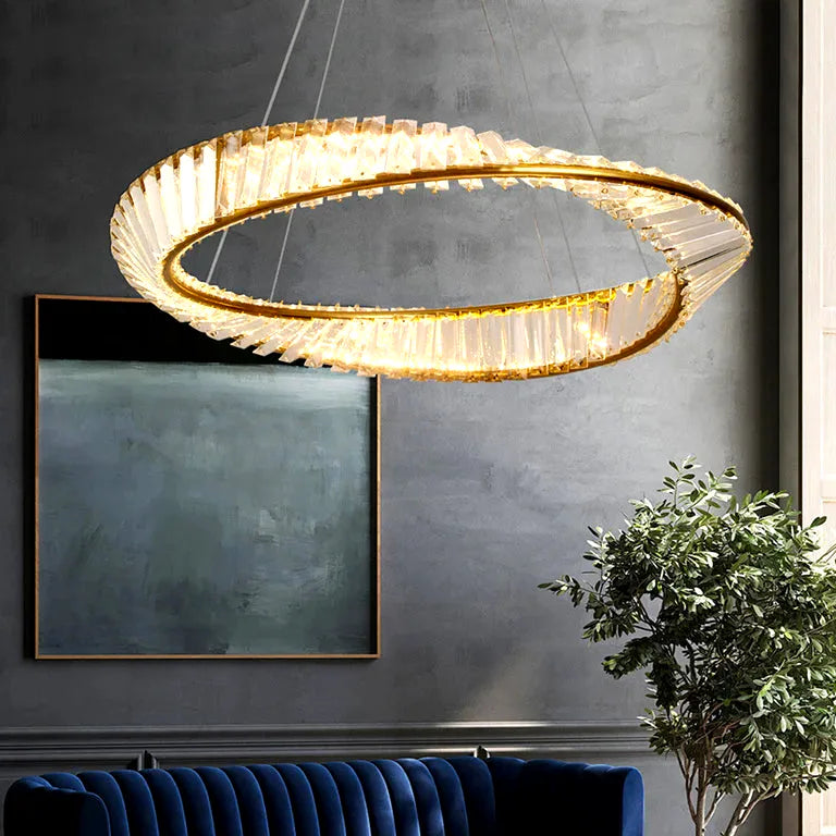 Lustre Led Luxury Ring Pendant Lights Living Dining Room Chandelier Modern Home Decor C - vue 2