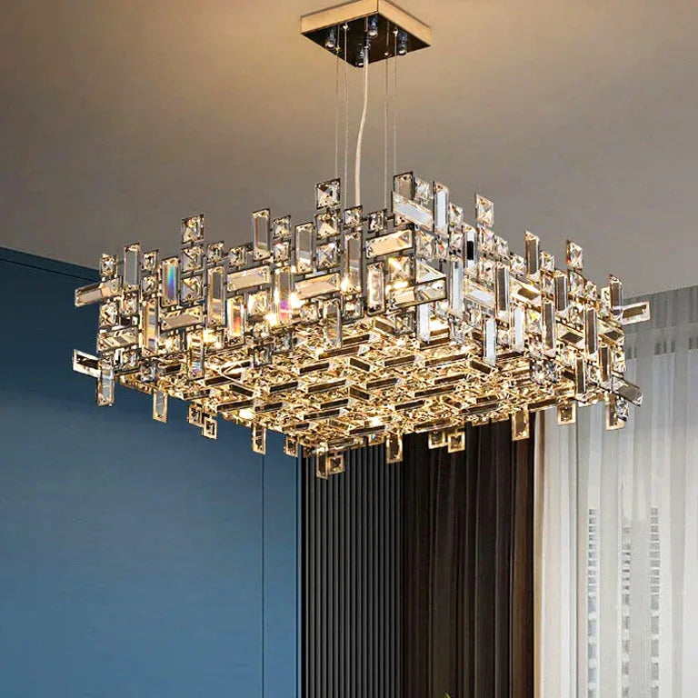 Lustre Luxury Chrome Crystal Chandeliers Home Villa Living Dining Room Lighting Decorat - vue 2