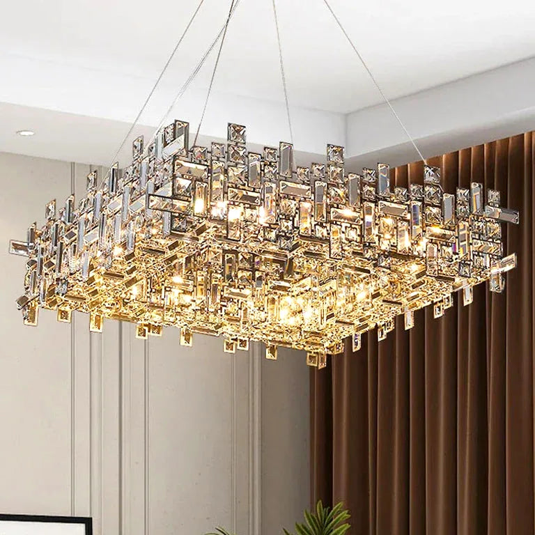 Lustre Luxury Chrome Crystal Chandeliers Home Villa Living Dining Room Lighting Decorat - vue 3